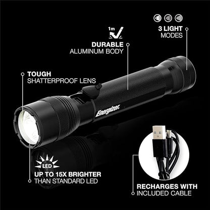 Energizer TacR-1000 Flashlight Rechargeable, Bright Rechargeable Tactical - Image 2