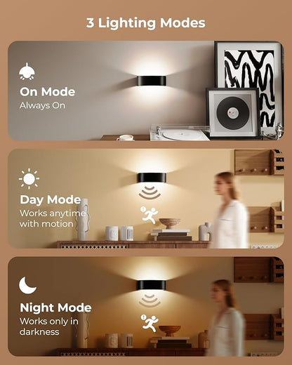 Motion Sensor Wall Light, 5000mAh Rechargeable Battery Operated Motion Sensor - Image 3