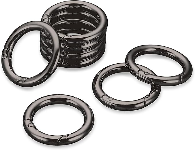 Gkeygo Key Ring Clip, 4/5 Inch Keychain Rings, 8 Pack Round Carabiner Clip by Gkeygo