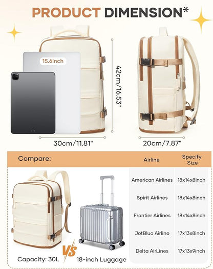 coofay Travel Backpack Carry on Flight Approved Mochila De Viaje Personal Item - Image 4