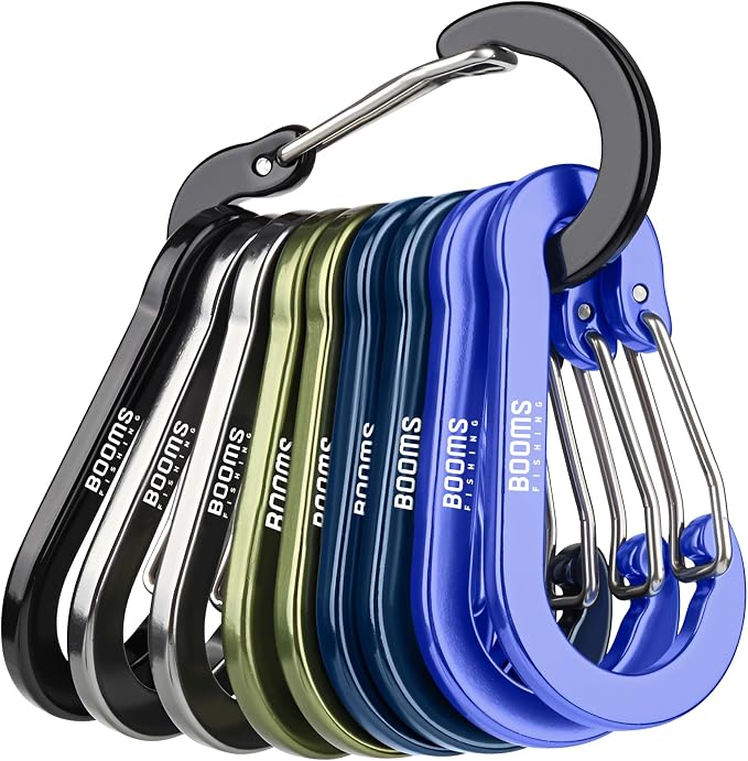 Booms Fishing CC5 Multi-Use Carabiner Clips, 10 Pack 2.3"/ 3.1" Caribeener Clips by BoomsFishing