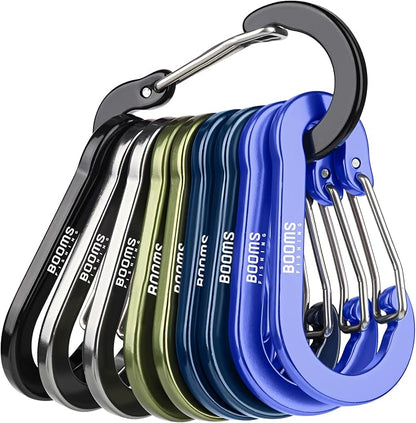 Booms Fishing CC5 Multi-Use Carabiner Clips, 10 Pack 2.3"/ 3.1" Caribeener Clips by BoomsFishing