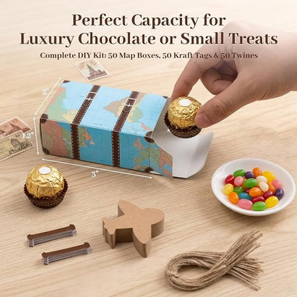 HONEYGIFTS 50 Piece Mini Suitcase Gift Boxes Party Favor Candy Boxes, Mini - Image 4