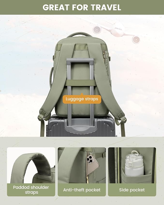 LOVEVOOK Travel Backpack Carry on Flight Approved 40L, Waterproof TSA Travel - Image 6