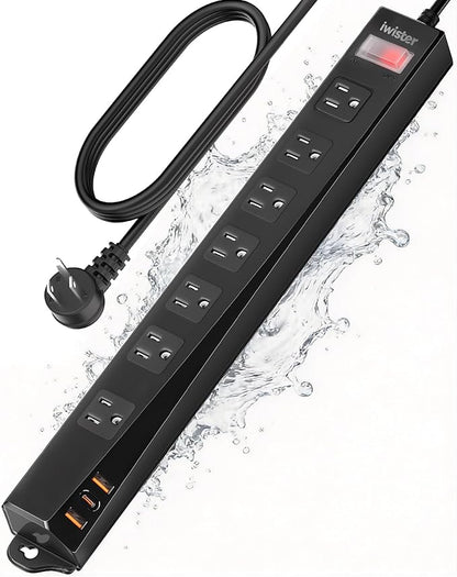 Outdoor Power Strip Weatherproof IPX6, 1625W/13A 6 Ft Extension Cord by Iwister