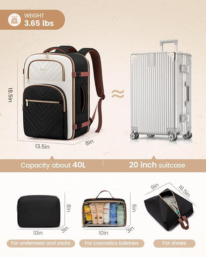 LOVEVOOK Travel Backpack Carry on Flight Approved 40L, Waterproof TSA Travel - Image 6