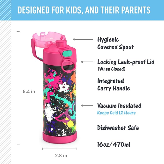 THERMOS FUNTAINER 16 Ounce Stainless Steel Vacuum Insulated Bottle - Image 2