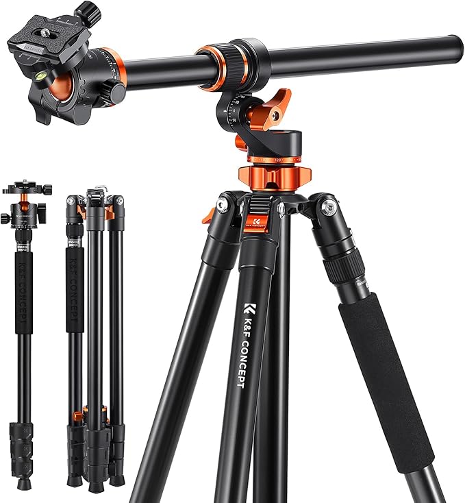 K&F CONCEPT 90''/230cm Ultra High Camera Tripod, Horizontal Overhead Shooting by KFCONCEPT