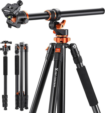 K&F CONCEPT 90''/230cm Ultra High Camera Tripod, Horizontal Overhead Shooting by KFCONCEPT
