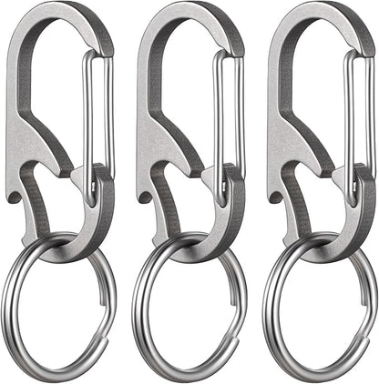 TISUR Titanium Carabiner Keychain Clip, Anti-Lost Key Ring Holder, Self-Locking by TISUR