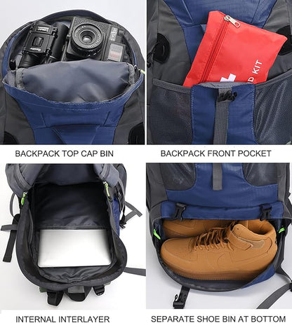 Bseash 50L Hiking Backpack, Water Resistant Lightweight Outdoor Sport Daypack - Image 4