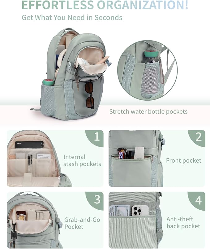 ECOHUB Travel Backpack for Women, 17.3 inch Suspended Laptop Backpack, Fashion - Image 3