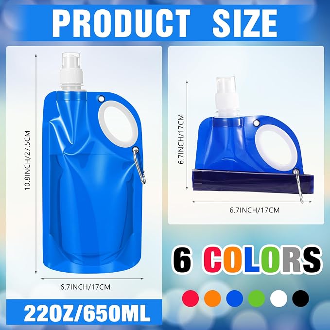 LemonRoad 22OZ Collapsible Water Bottles Bulk Foldable Water Bottles - Image 2