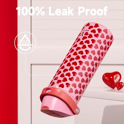 24 oz Valentine's Day Water Bottle: Meoky Stainless Steel Heart Water Bottle - Image 5