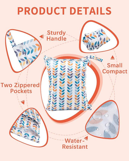babygoal Wet Dry Bags for Baby Cloth Diapers, Washable Travel Bags, Gym Bag for - Image 2