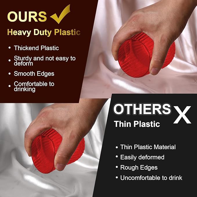 Lueumxc 40 Pack Plastic Ribbed Wine Glasses, 14Oz Origami Disposable Wine - Image 3
