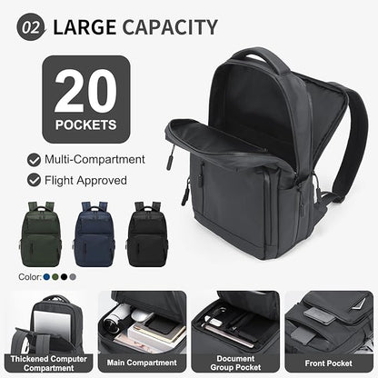 Waterproof Laptop Backpack for Men & Women, Flight Approved Anti-Theft Daypack - Image 4