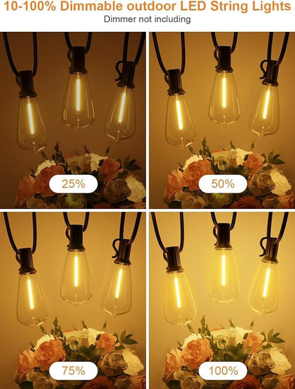 GPATIO Outdoor String Lights, 150FT ST38 Bulbs Shatterproof Patio Lights - Image 3