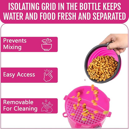 Dog Travel Water Bottle W/Collapsible Bowls - Image 5