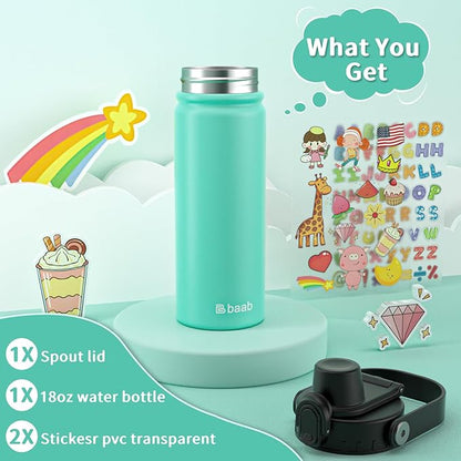 baab 18oz Kids Water Bottle, Insulated Kids Water Bottle - Image 7