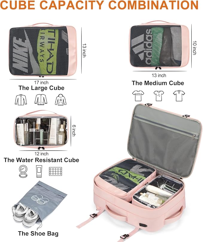 Lumesner Carry on Travel Backpacks, Extra Large 40L Flight Approved Bag - Image 4