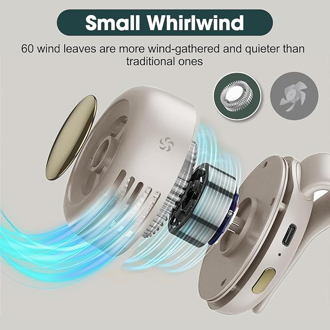 Oprtuisi Portable Bladeless Clip-On Mini Fan, - Image 5