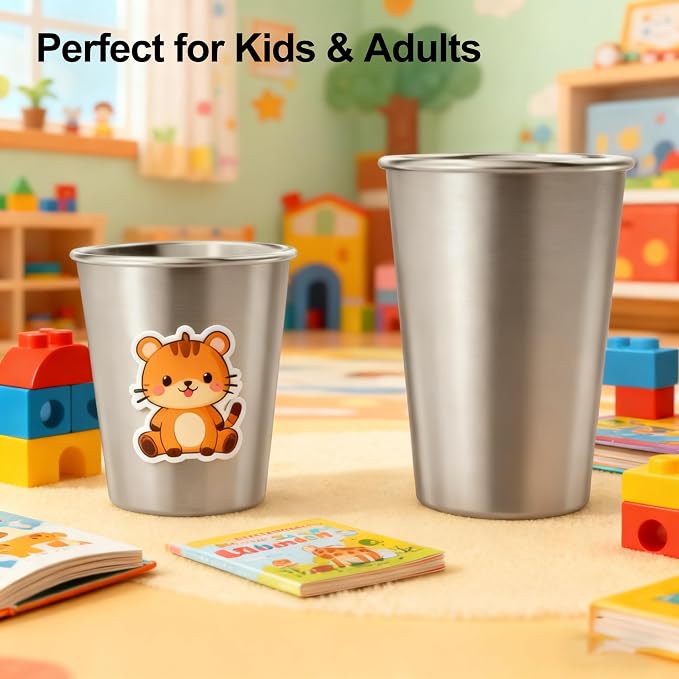 Stainless Steel Cups & Pint Tumblers Set of 8 - Image 4