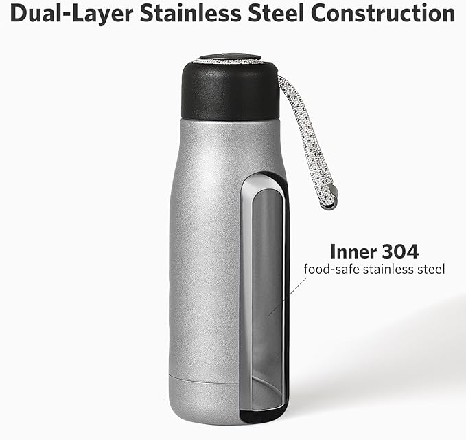 Small Water Bottle 12 oz, Dusgut Insulated Water Bottle, Stainless Steel - Image 4