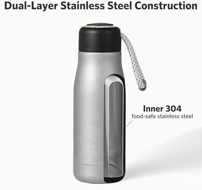 Small Water Bottle 12 oz, Dusgut Insulated Water Bottle, Stainless Steel - Image 4