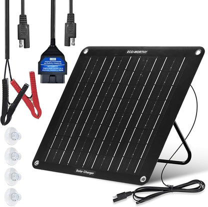 ECO-WORTHY Upgraded OBDII 10W Solar Battery Trickle Charger Maintainer 12V by ECO-WORTHY