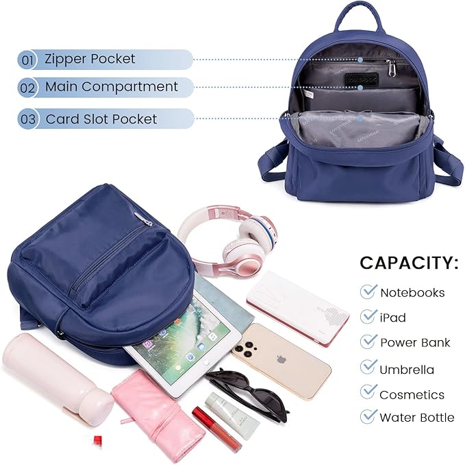 LOVEVOOK Mini Backpack for Women Light Weight Small Waterproof Backpack Purses - Image 3