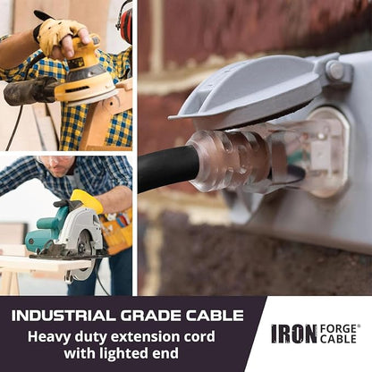 Iron Forge Cable 15 ft Lighted Outdoor Extension Cord - Image 6