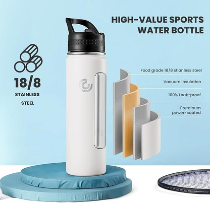 COKTIK 22oz Sports Water Bottle, Stainless Steel Water Bottle - Image 3