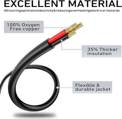 LUCKY TL Indoor Outdoor Extension Cord, 16/3 Gauge Black Short Extension Cord - Image 3