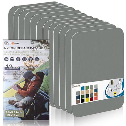Cahomo 7.9x3.9 inch 12 PCS Nylon Repair Patch Nylon Repair Tape Self Adhesive by Cahomo