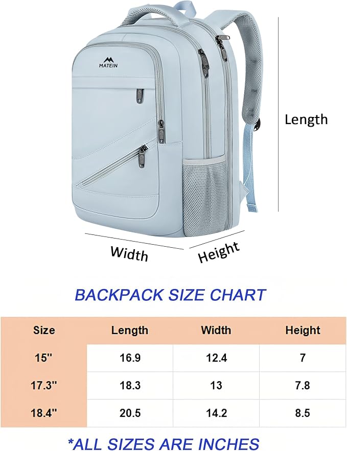 MATEIN 18 Inch Laptop Backpack for Women, TSA Approved Laptop Rucksack Large - Image 9
