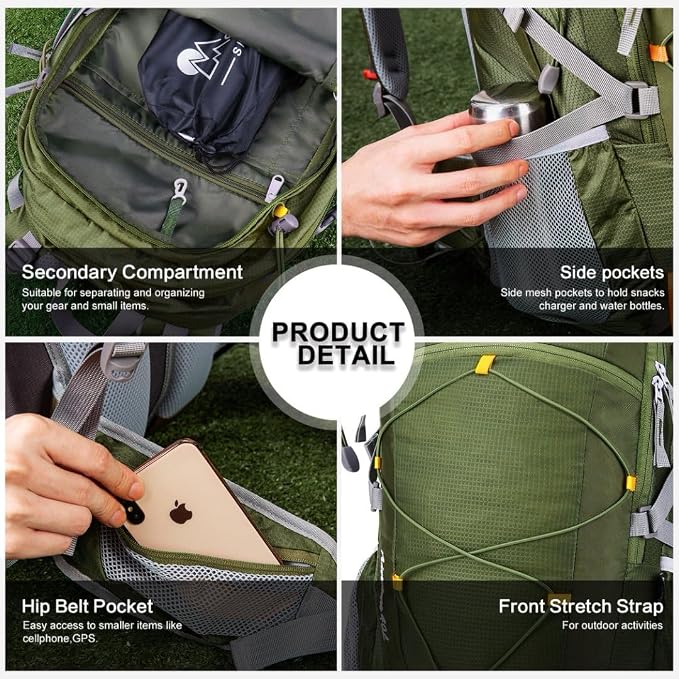 MOUNTAINTOP 25L/40L Hiking Backpack, Lightweight Travel Backpack - Image 5