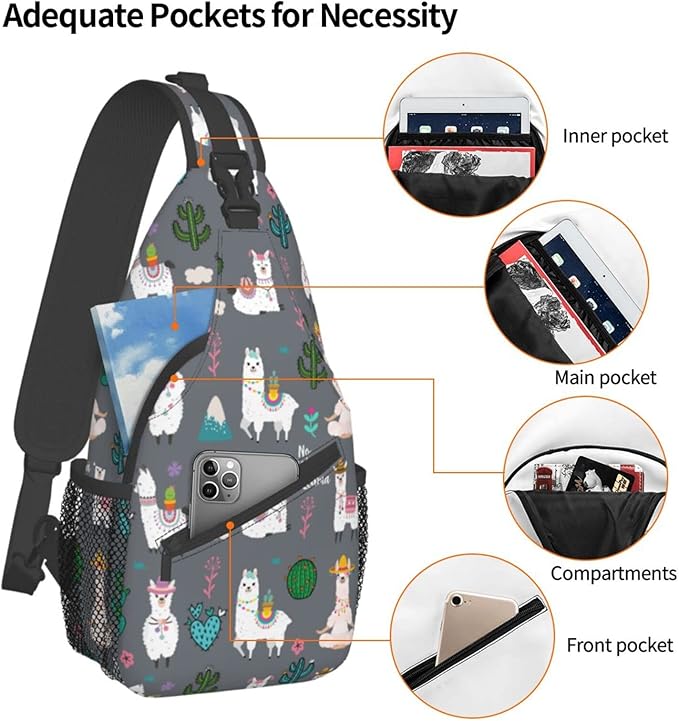 Sling Backpack For Men Hiking Daypack Crossbody Shoulder Bag Travel Chest Pack - Image 6