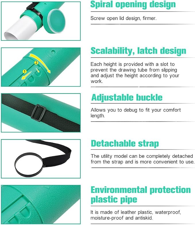 DEWEL Document Tube, Plastic Expanding Poster/Art/Document Storage Tube 24.5 to - Image 6