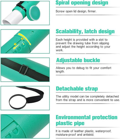 DEWEL Document Tube, Plastic Expanding Poster/Art/Document Storage Tube 24.5 to - Image 6