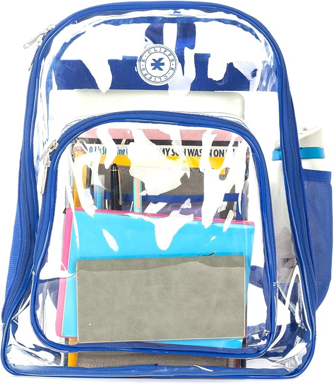 K-Cliffs Large Transparent Backpack Clear Heavy Duty School Bag Durable Student - Image 2