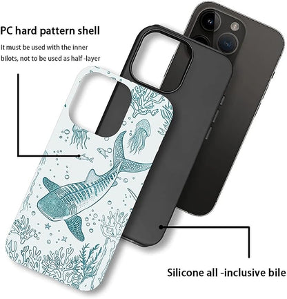 for iPhone 13 Pro Case, HH2 Ocean Whale Shark Hybrid 2 Layer Hard Shell - Image 3