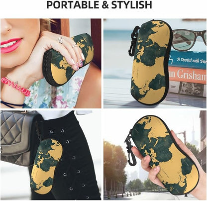Watercolor Orca Whale Glasses Case Neoprene Portable Zipper Eyeglass Bag - Image 8