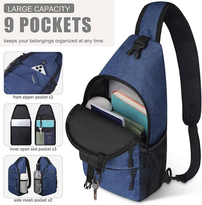 Pritent Crossbody Bags for Women Men Trendy Sling Bag Backpack Casual Chest Bag - Image 3