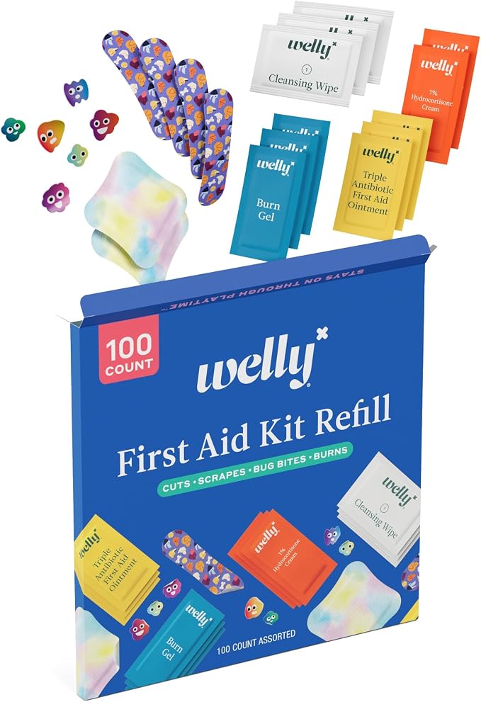 Welly First Aid Kit Refill Carton | Includes Individual Bandages, Cleansing - Image 3