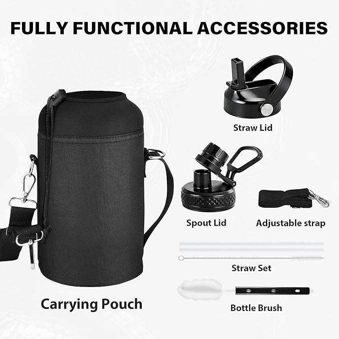 Insulated Water Bottle 64 oz, Triple Wall Vacuum Stainless Steel Water Bottles - Image 5