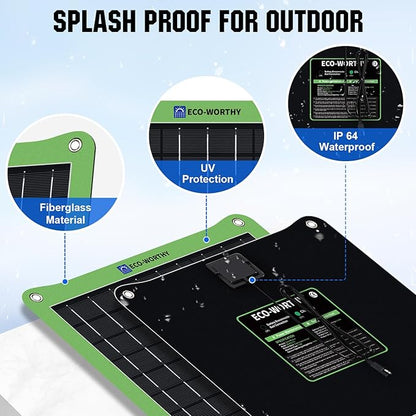 ECO-WORTHY Upgrade 7.5W Solar Car Battery Charger Maintainer 12V Waterproof - Image 7
