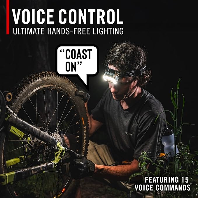 Coast RL35R Voice-Controlled 1100 Lumen Rechargeable LED Headlamp - Image 2
