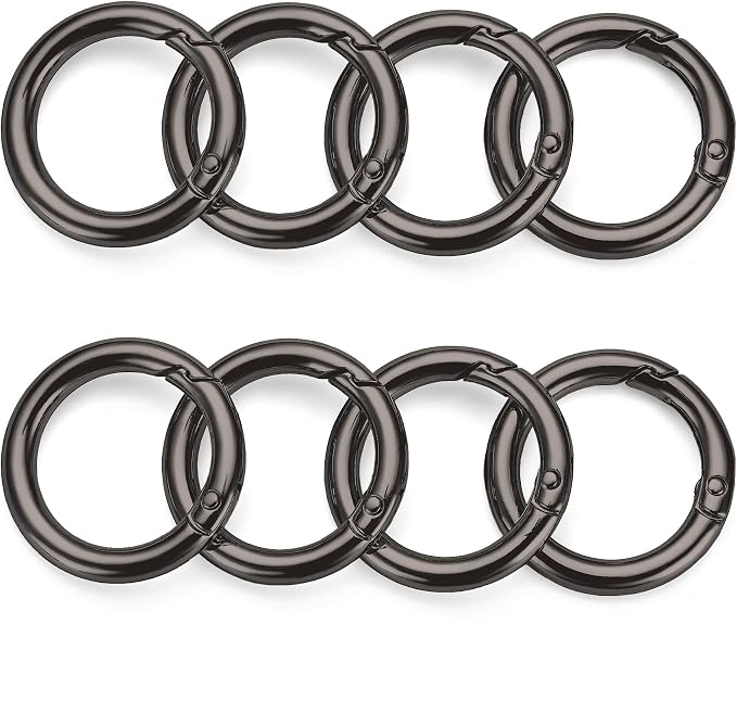Gkeygo Key Ring Clip, 1 Inch Keychain Rings, 8 Pack Round Carabiner Clip - Image 7