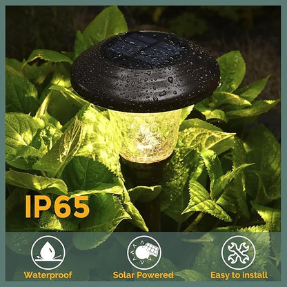 GIGALUMI 8 Pack Solar Pathway Lights, Solar Garden Lights Outdoor Warm White - Image 4